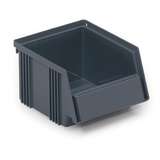 Stacking Poly Bin with Open Front, Grey, 7.55 x 5.86 x 4.13", Case of 45 Bins redirect to product page